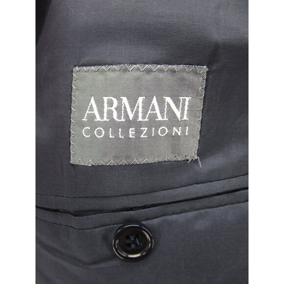 Armani Collezioni Sport Coat 44 Navy Wool Blazer Jacket 2 Button Preppy - Picture 10 of 13